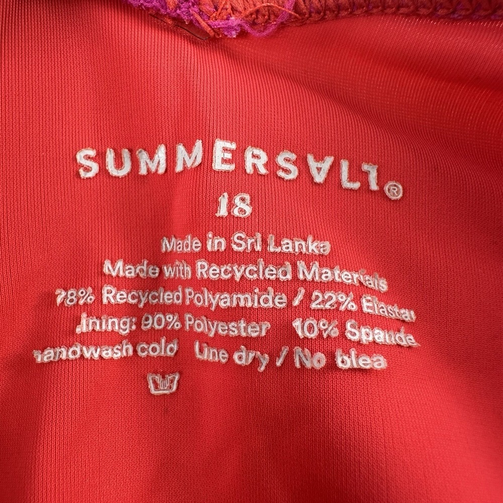 SUMMERSALT the perfect wrap one piece swimsuit in Hibiscus & Grapefruit size 18 - Picture 4 of 7